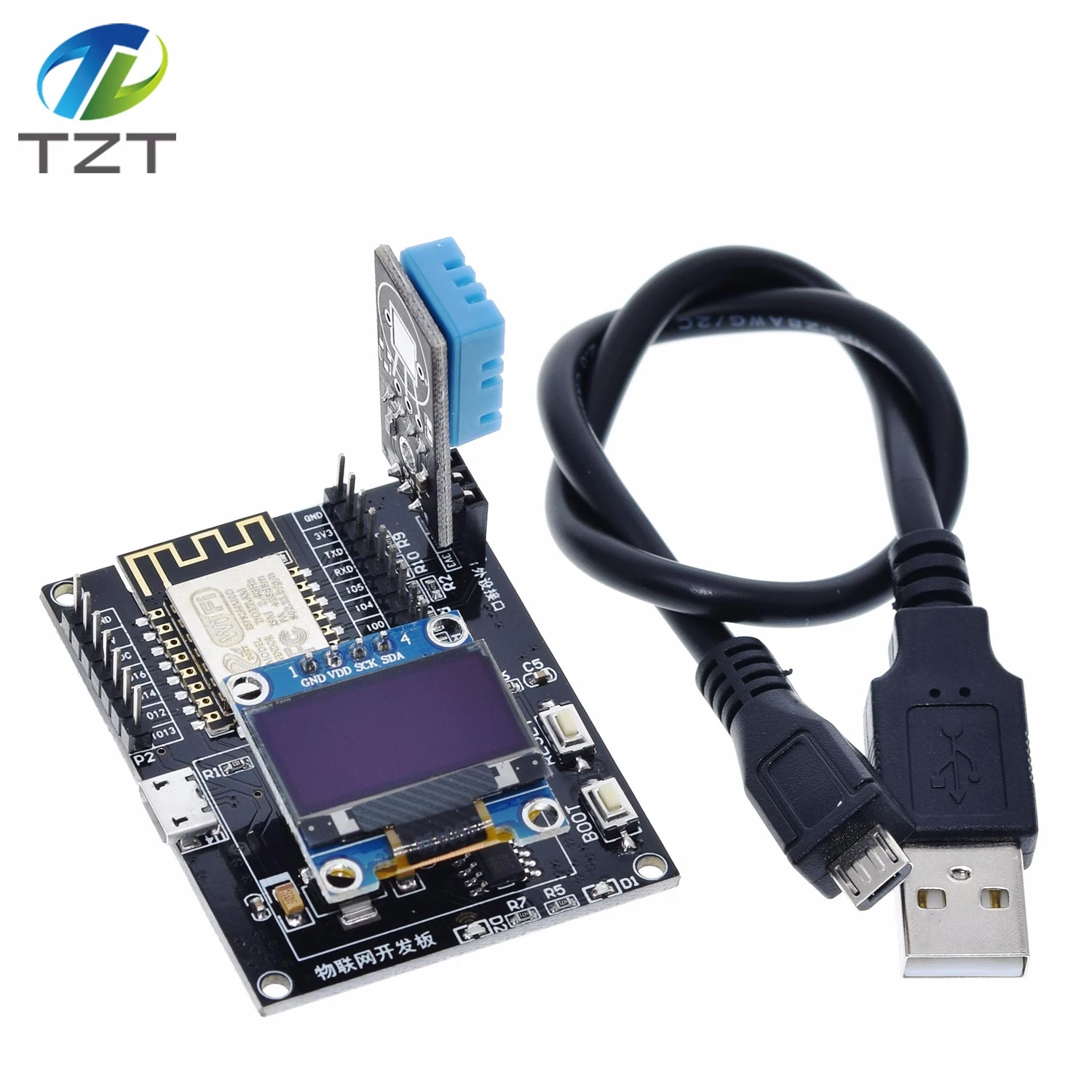 ESP8266 IoT макетная плата+ DHT11 Температура и влажность+ 0,96 oled-дисплей SDK Программирование Wifi модуль маленькая системная плата