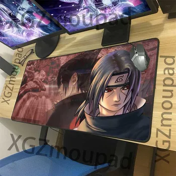 

XGZ Custom Extra Large Mouse Pad Black Lock Edge Cartoon Naruto Sasuke Office Computer Desk Mat Rubber Stripe Non-slip Xxl