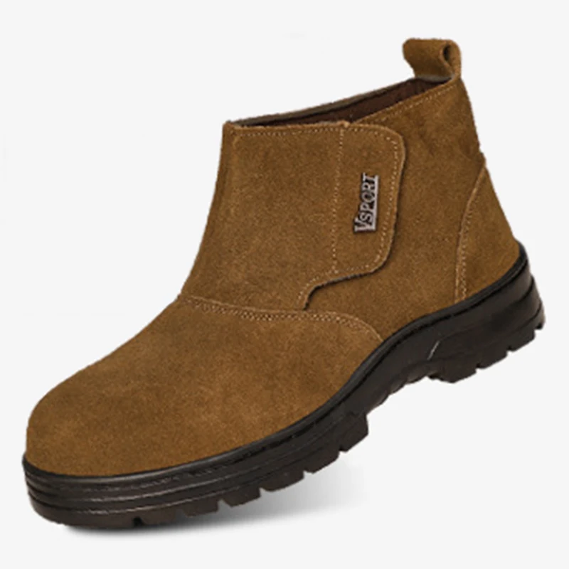 Single shoes Кожаная защитная обувь; Мужская защитная обувь со стальным носком и защитой от разбивания проколов; Пылезащитная обувь с защитой от обжига; электросварочная Рабочая обувь - Color: Single shoes