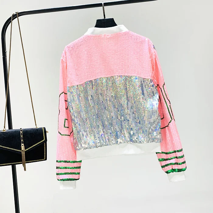 Neploe Blingbling блестки супер вспышка сплайсинга короткое пальто Мода корейский Свободный уличный Бомбер куртка женская верхняя одежда 55935