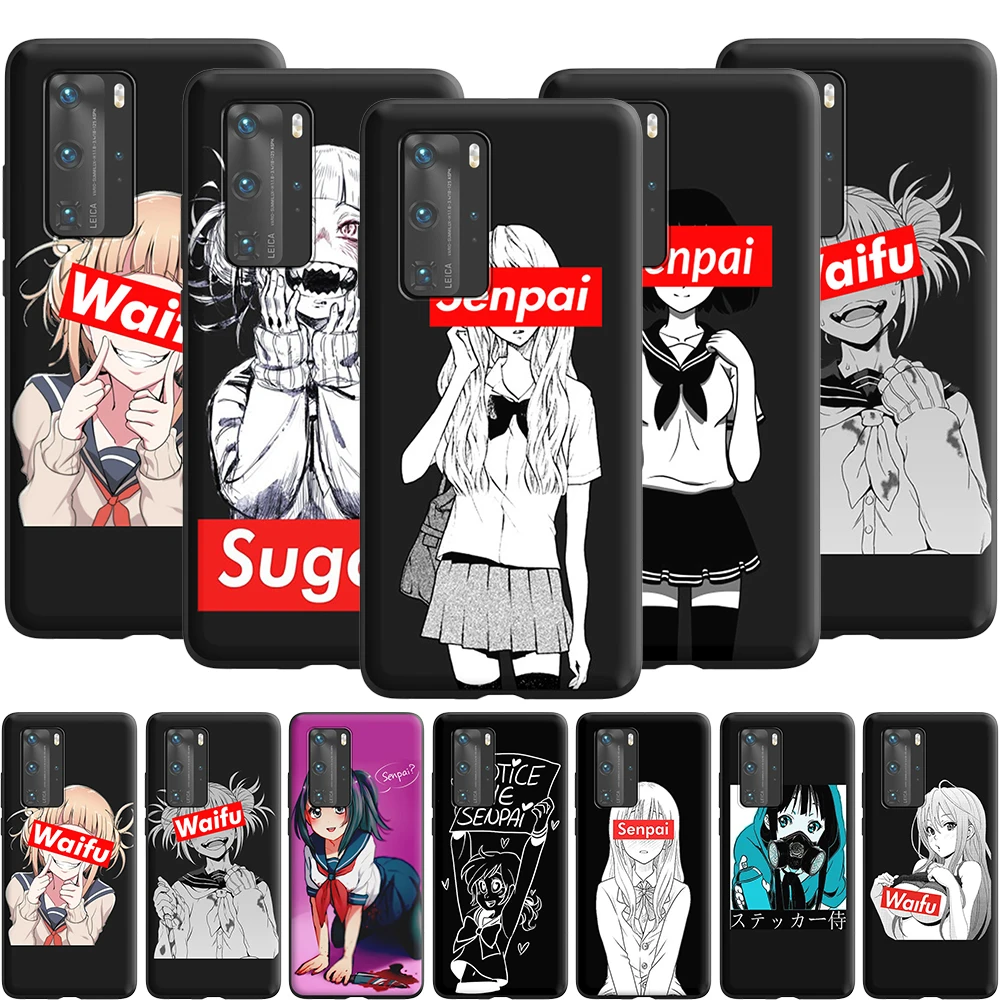 Чехол Sugoi Senpai аниме Waifu для Huawei P10 Lite P20 P30 P Smart 2021 Z P40 Pro | Мобильные телефоны и