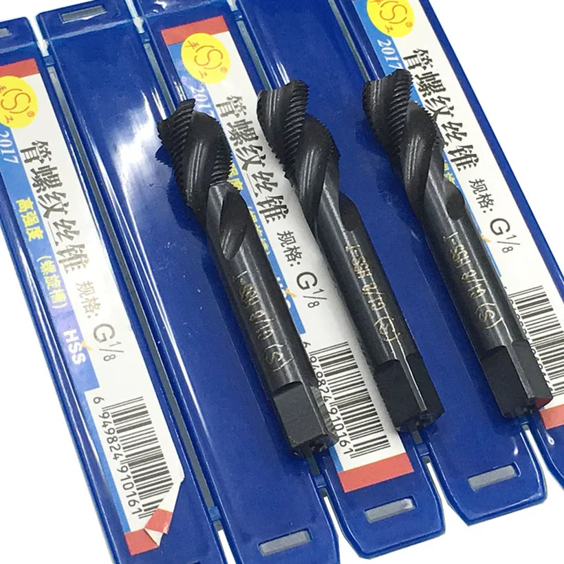RC1/8 RC1/4 RC3/8 RC1/2 RC3/4 RC1-1pcs HSS-M35 резьба трубы спиральный кран обработка: нержавеющая сталь легированная сталь и т. Д