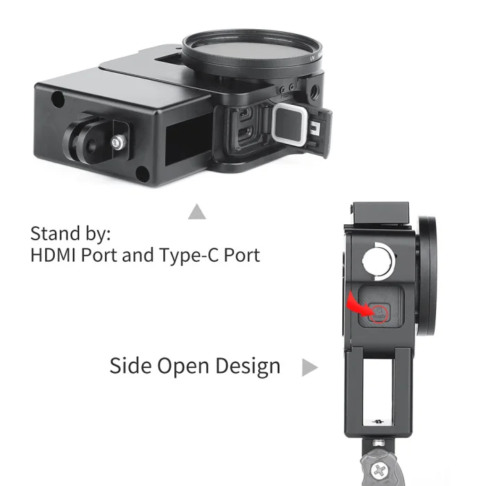 Camera Protective Housing Frame Mount Adapter CNC Metal Casing for GOPRO5/6/7 ING-SHIPPING