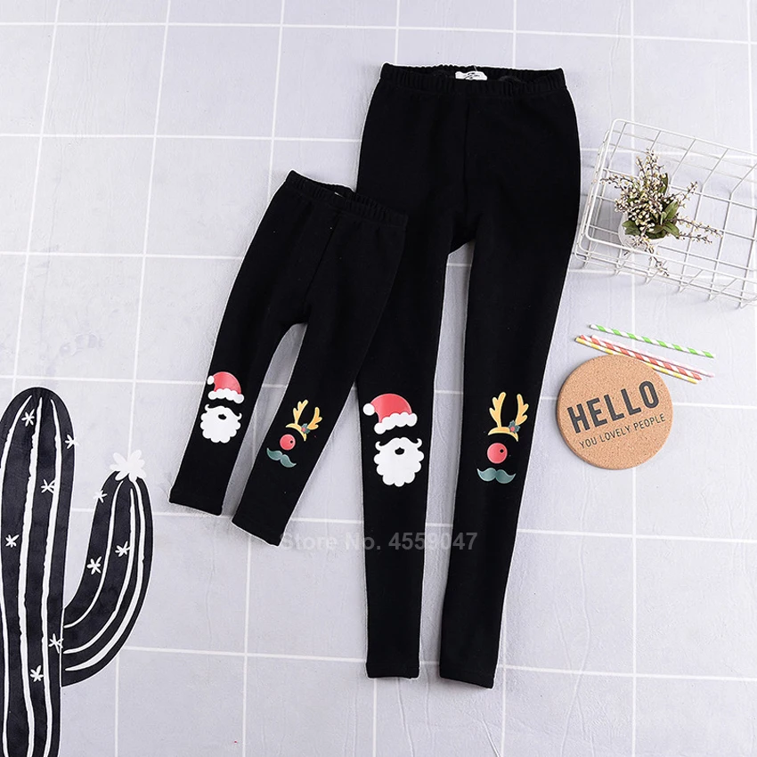 One pants 3 Рождественские Семейные комплекты; брюки для мамы и дочки; Зимние флисовые теплые штаны; леггинсы с Санта-Клаусом для девочек и женщин - Цвет: One pants 3