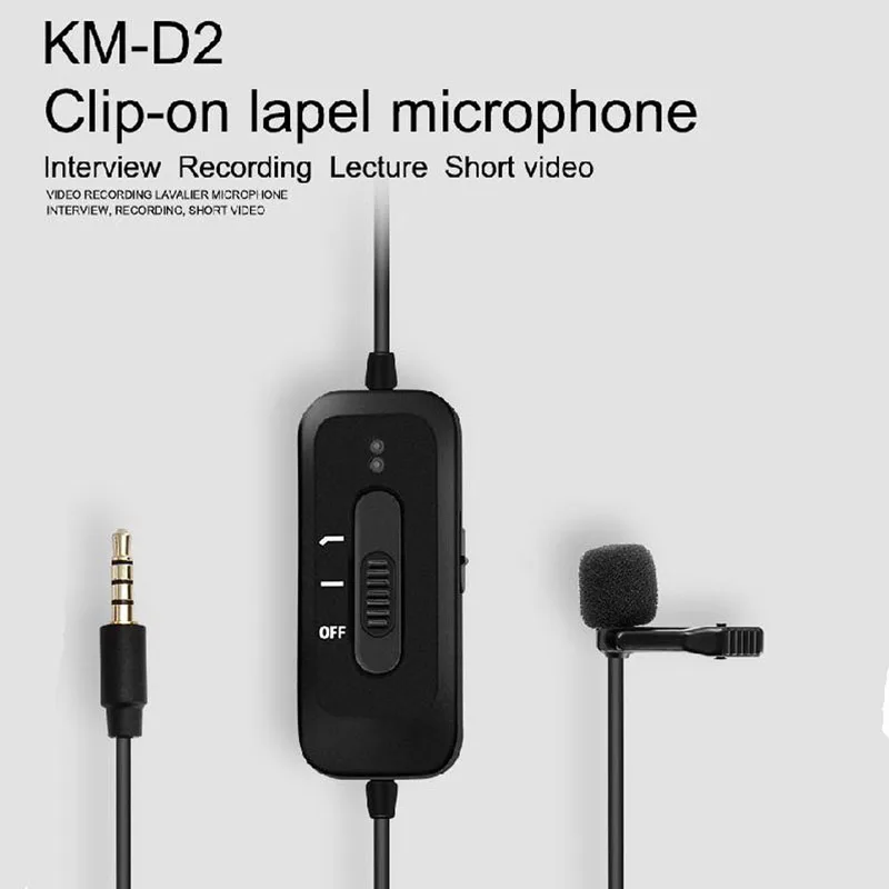 Acekool KM-D2 портативный всенаправленный конденсаторный микрофон с воротником для мобильного телефона, записывающий микрофон с K номером, проводной микрофон