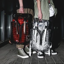 Harajuku прозрачные индивидуальные рюкзаки для мужчин и женщин из прозрачного ПВХ большой емкости дорожные сумки для подростков унисекс водонепроницаемая сумка