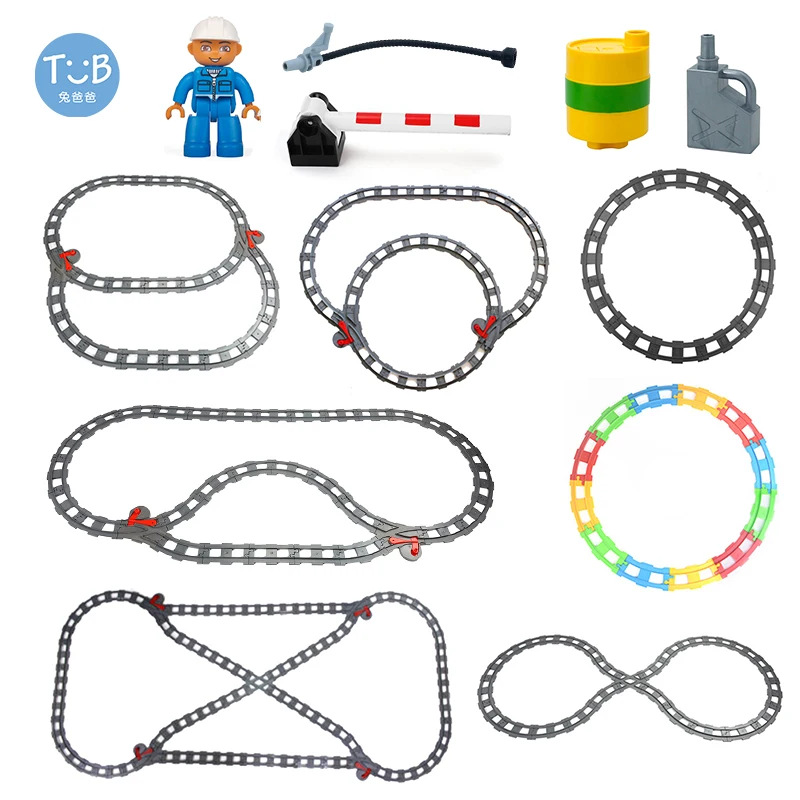 

Duploed Big Building Blocks Toys Train Track Set Accessories DIY Track Compatible Duploed Education Baby Toys Children Baby Gift