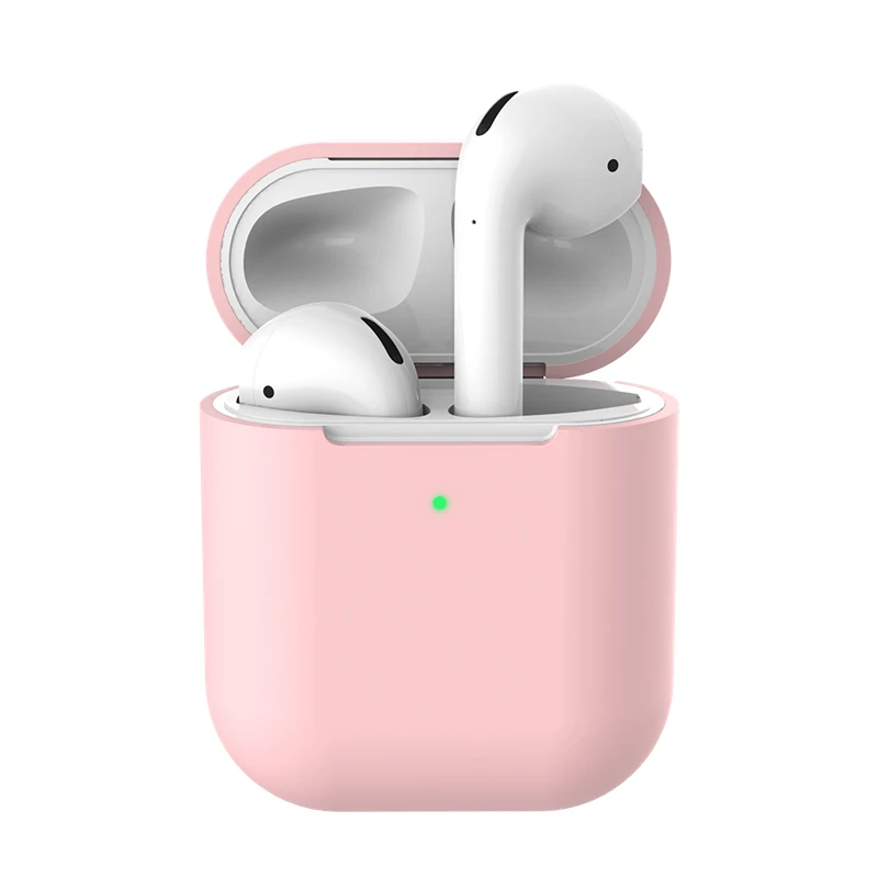 06 Силиконовый ударопрочный защитный чехол для Apple AirPods 2, беспроводные Bluetooth наушники, однотонные аксессуары для кожи для подушки безопасности - Цвет: 06
