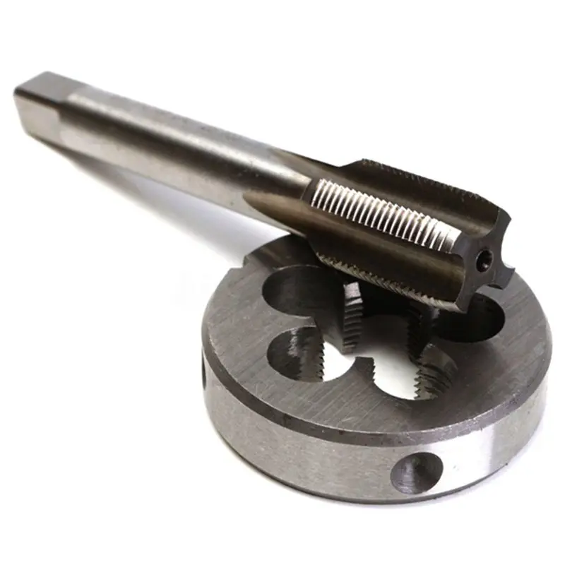 

EASY-2pcs 1/2-28 UNEF Hand Tap + Round Die Set HSS Right Hand Tapping Tap Hand Tool