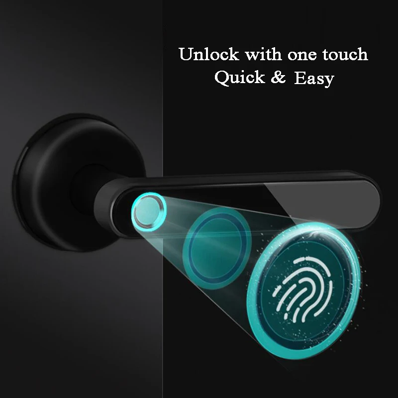 US $50.35 Bluetooth Lock Ttlock Smart Home Door Lock Alexa Google Home Biometric Fingerprint Lock Electric Handle Lock Wooden Door