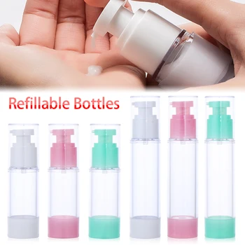 

15/30/50ml Portable Travel Bottles Airless Bottle Pump Empty Spray Cosmetic Vacuum Lotion Container