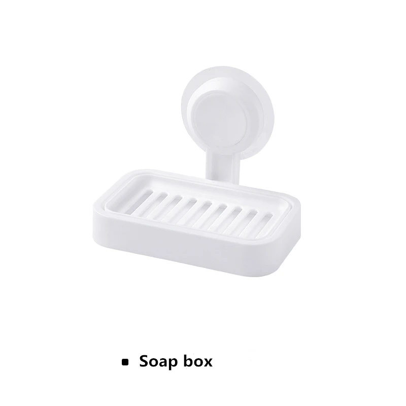 Soap box 6 комплектов украшения аксессуары для ванной набор присосок угловая полка для душа настенная сушилка для волос полка для ванной комнаты - Цвет: Soap box