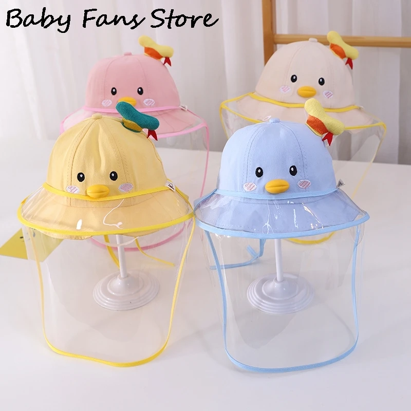 Cute Duck Anti-Fog Baby Protection Hat Anti-Droplet Transparent Summer Mask Children Kids Breathable UV Hats Shield | Детская одежда и