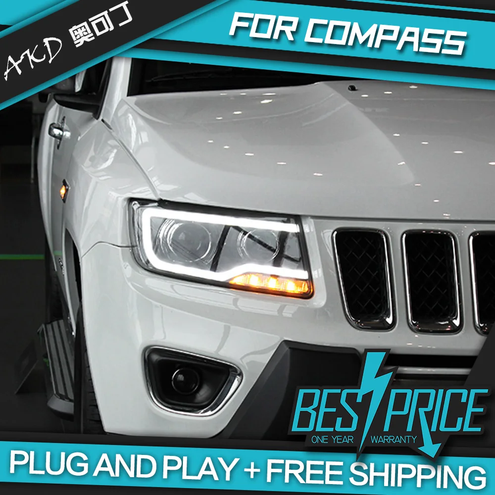 Автомобильный Стайлинг фара чехол для Jeep Compass фары Grand Cherokee светодиодный задний фонарь светодиодный DRL H7 D2H Hid Ангел глаз Bi Xenon