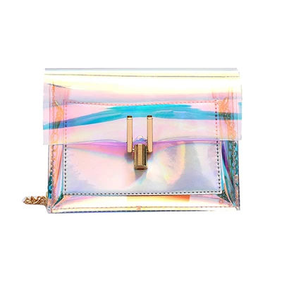 Сумки через плечо для женщин лазерная прозрачная сумка модная Женская Корейская стильная сумка через плечо сумка-мессенджер ПВХ водонепроницаемая пляжная сумка - Цвет: Silver