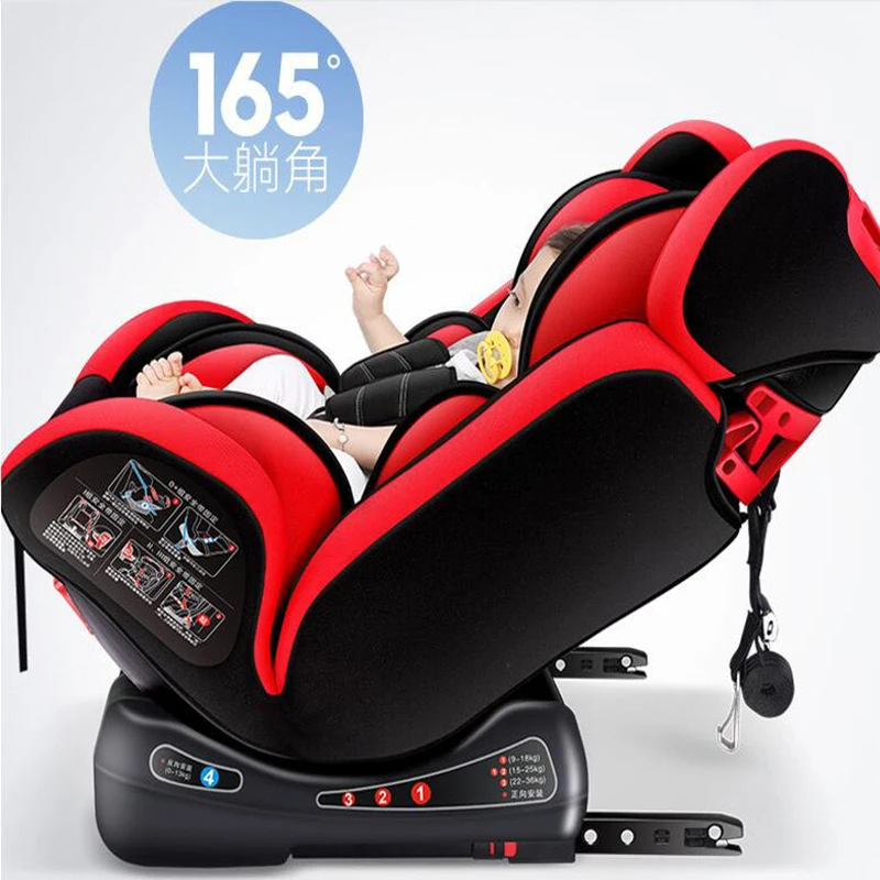 Детский автомобильный ремень безопасности ISOFIX соединение Двусторонняя установка 165 градусов Регулировка сидя и лежа подходит От 0 до 12 лет