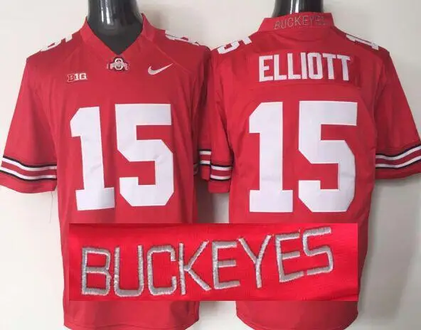 Синий Сезон, штат Огайо Buckeyes Ezekiel Elliott, 4 цвета для мужчин Джерси - Цвет: Синий