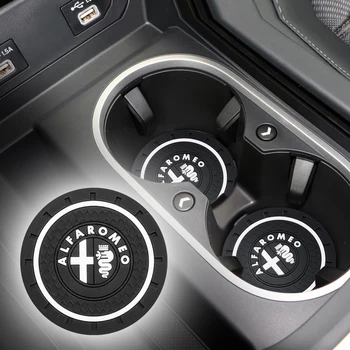 

2 pieces car interior mat leather coaster for alfa romeo giulietta 159 147 156 Giulia Stelvio car mat anti-dirty