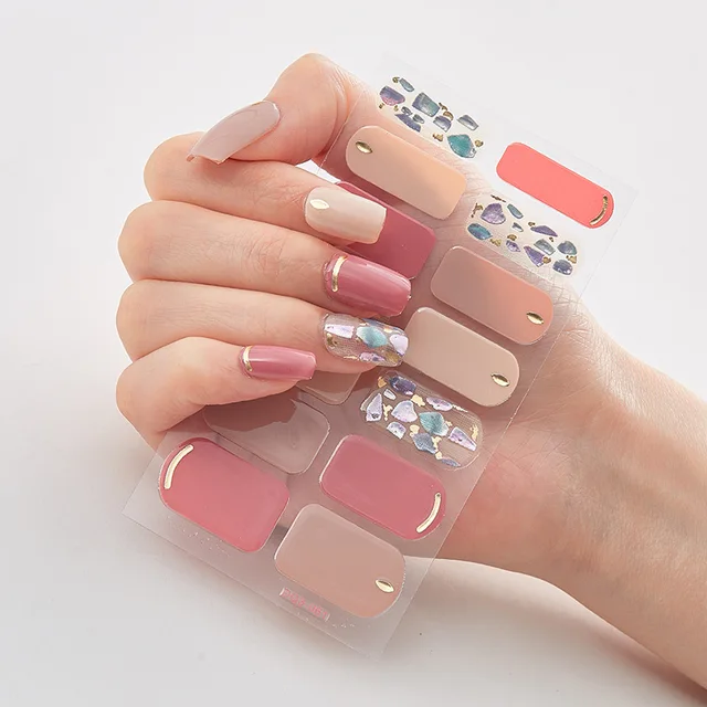 Four Sorts of Nail Stickers Fashion Nail Wraps Self Adhesive Manicure Decoracion Nail Strips Nail Sticker Set Nail Art DQ3-61