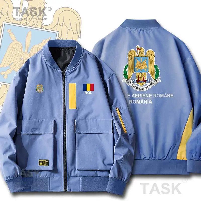 

Military Army Jackets Air Force Romania Romanian ROU Hip Hop Slim Fit Pilot Coat baseball jacket Tooling clothes Spring Autumn