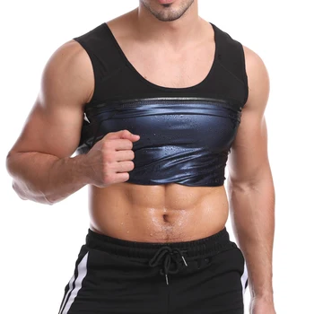 

Sauna Suit Men Waist Trainer Body Shaper Weighted Vest Fat Burning Sweat Shirts Slimming Waist Trainer For Men Belly Sweat Vest