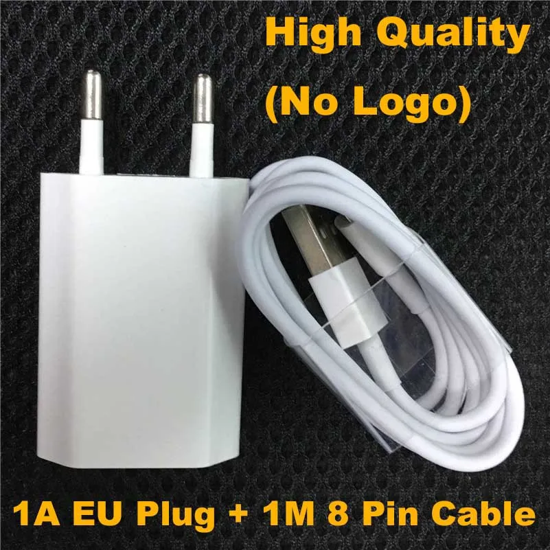 High Quality USB кабель EU зарядное устройство для iPhone 11 Pro 5 6S 6 7 8 Plus X XR XS Max SE 1 м usb зарядный кабель EU вилка Дорожное настенное зарядное устройство - Цвет: High Quality