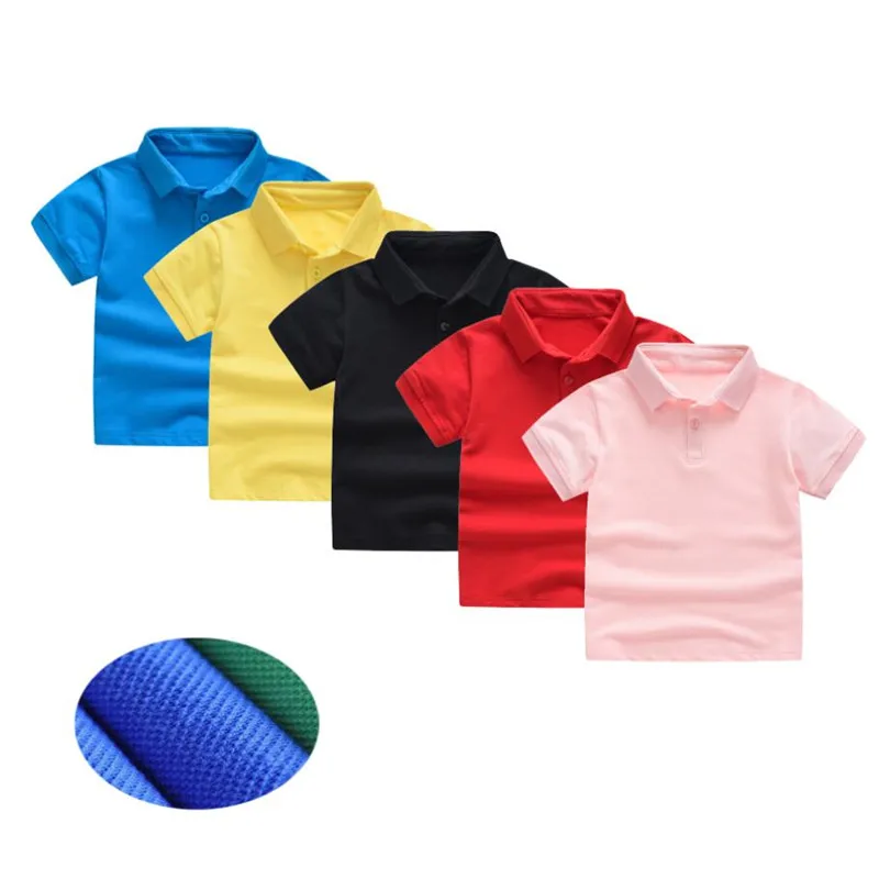 2020 Summer Children's Shirt Clothing Cotton Short Sleeved Baby Boys Girls Solid Color Polo-Shirt 2-7Y Kids Uniform Shirts |