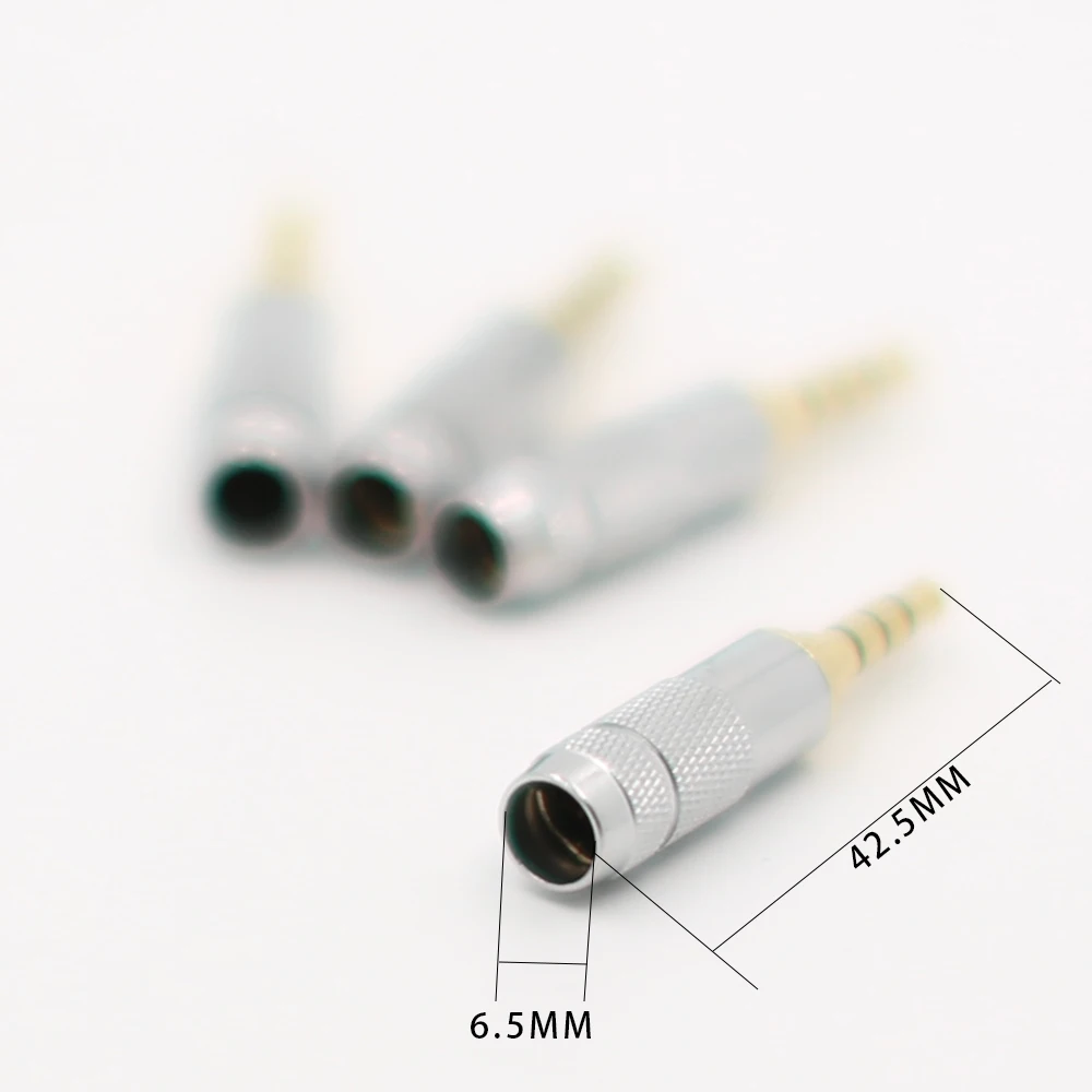 10 Pcs 4 Pole Conductor 3.5mm Solder Connection Plug Jack Adapter Connector Headphone Cable Solder