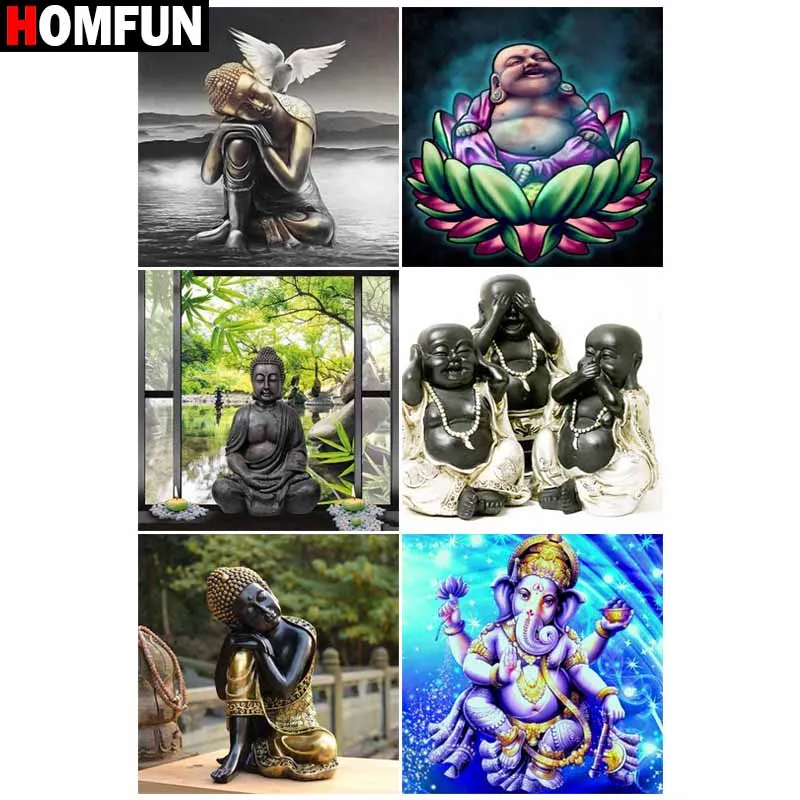 HOMFUN Diamond Painting Full Square/Round &quotBuddha religion&quot Pattern Embroidery Cross Stitch 5D Rhinestone | Дом и сад