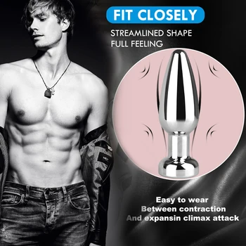 Stainless Steel Anal Vibrators For Men Prostate Masturbator Erotic Massager for Men Butt Plug Dildos Remote Control Anal Sex Toy 3