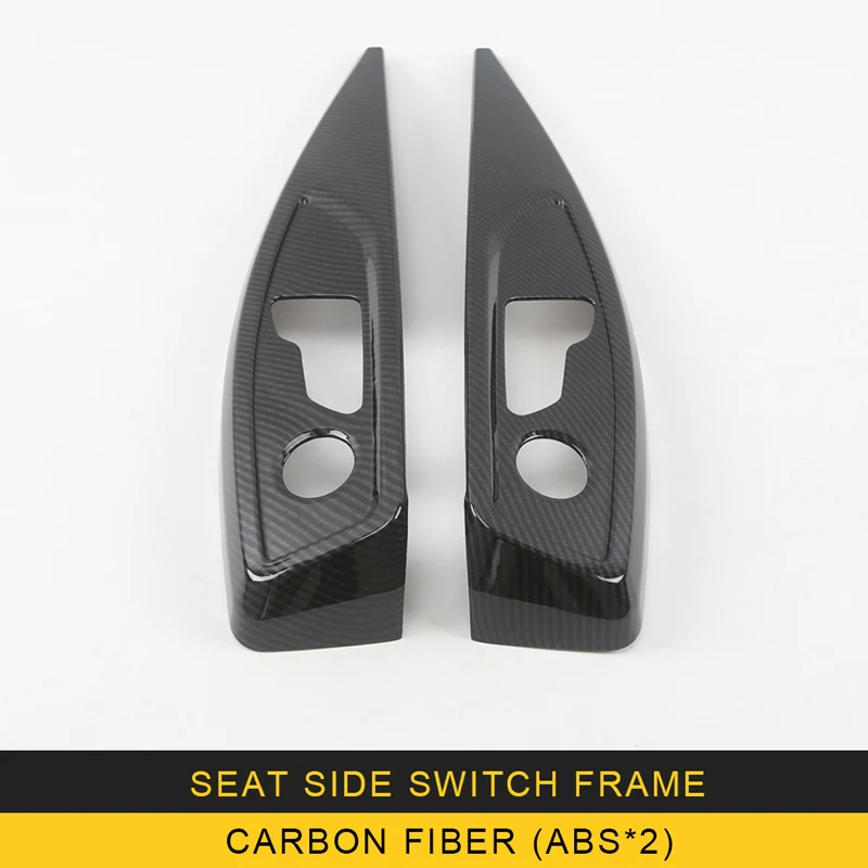 Carbon fiberX2 ABS GELINSI for Audi Q5 FY Car Interior Accessories ABS Seat Adjustment Button Switch Panel Trim Cover Sticker Frame Chrome - Название цвета: Carbon fiberX2 ABS