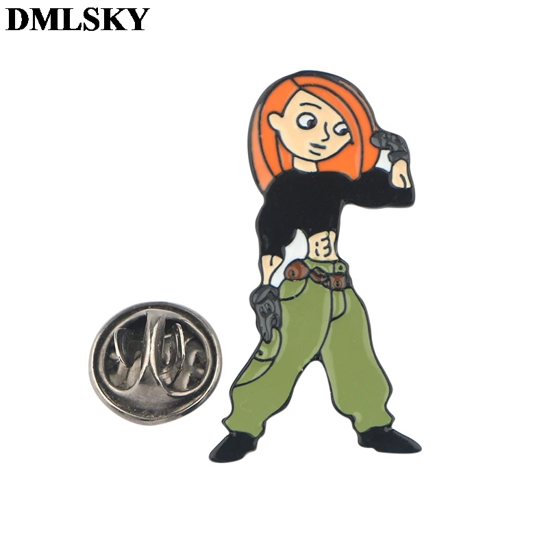 DMLSKY Ким возможно брошка мультфильм металлические булавки для женщин и мужчин рюкзак булавки личности одежда значок Шарм ювелирные изделия M3984