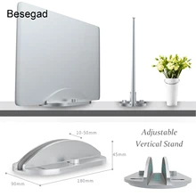 Besegad алюминиевый сплав Регулируемая вертикальная подставка для ноутбука кронштейн Настольная подставка держатель для Apple MacBook Air Pro ноутбук