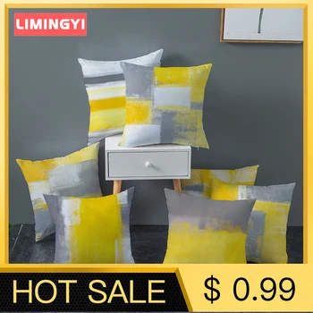 

LIMINGYI Watercolor Printed Cushion CoverHome Hug Pillowcase Geometric Abstract Sofa Cushion Pillowcase Decorative Pillow ZT036