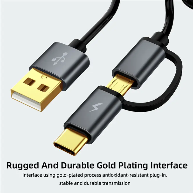 2 в 1 USB пружинный кабель для передачи данных type C Портативный Micro USB-C кабель для быстрой зарядки мобильного телефона для samsung Oneplus Xiaomi huawei LG