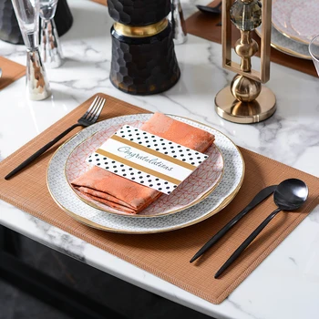 

Modern Orange Zigzag Geometric Line Pattern Decor Tableware Set Western Plate Steak Plate Model Room Club Hotel Creative Plate