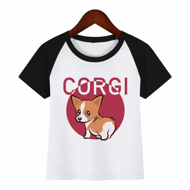 

Kids Funny Corgi Cartoon O-Neck T Shirt Tees Summer Tops Children Girl T-Shirt Boy/Girls Clothing