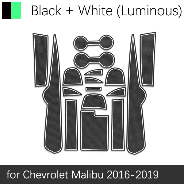 Противоскользящие резиновые чашки подушки двери паз коврик для Chevrolet Malibu 9th Gen MK9~ аксессуары коврик для телефона - Название цвета: White Luminous