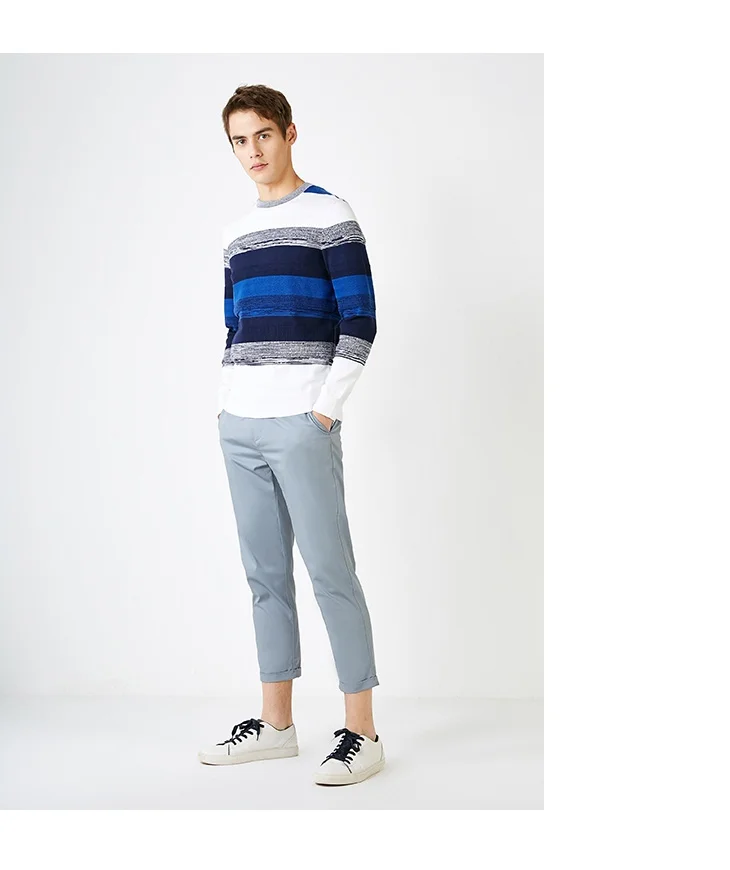 Избранные МУЖСКИЕ ассорти цвет шаблон пуловер вязаный хлопок свитер одежда C | 419124543