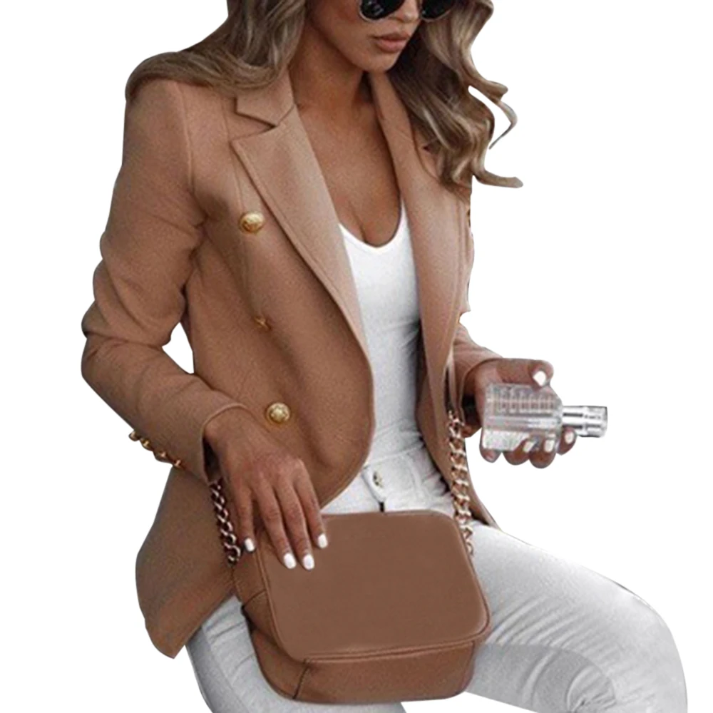 khaki MoneRffi, модная женская куртка, повседневный костюм, пальто, Feminino, деловая куртка с длинным рукавом, верхняя одежда для девушек, тонкая - Цвет: khaki