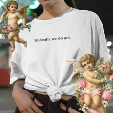 Fashion Show-JF горячая Распродажа Til Death We Do Art Tumblr футболка с цитатами унисекс гранж белый Графический Тройник уличная одежда крутая рубашка