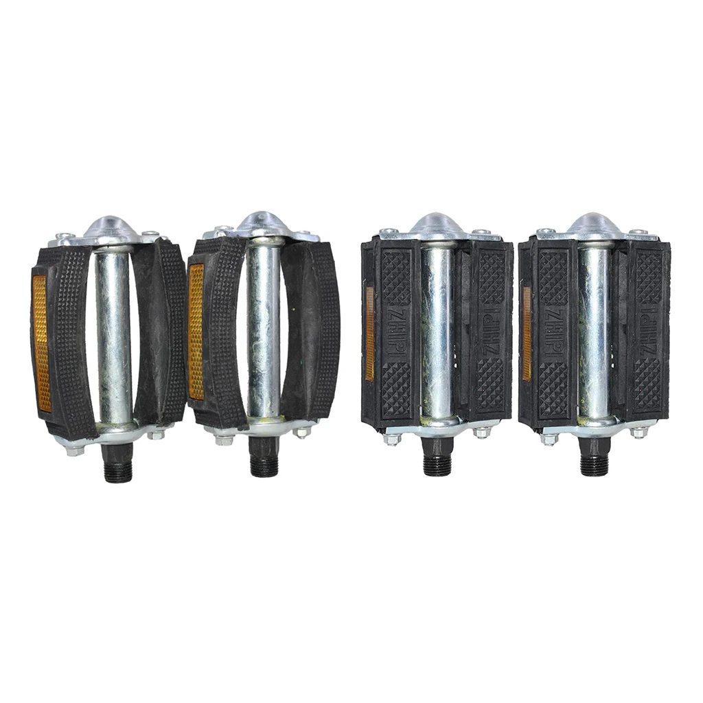 Vintage Cruiser Bike Block Pedals 9/16' Ball Bering Flat Pedal Replacement Black for 26''/28'' Vintage Retro Bikes