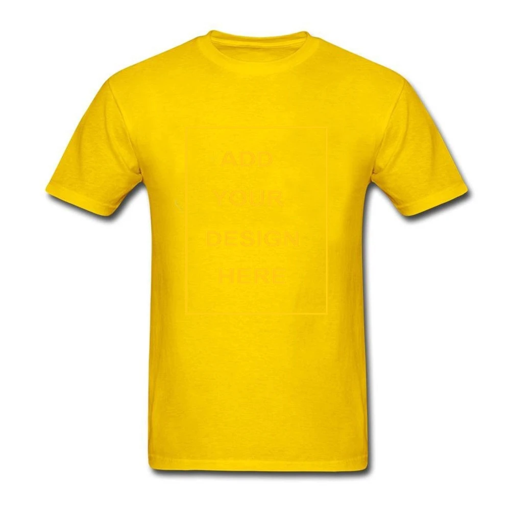 Уникальный принт футболка односторонняя печать хлопок Crewneck пользовательские короткий рукав поп мужские футболки - Цвет: Цвет: желтый