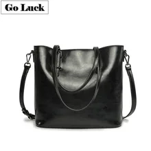 GO-LUCK, брендовая сумка из натуральной кожи с верхней ручкой, женская сумка через плечо, женские сумки-мессенджеры из воловьей кожи для покупок