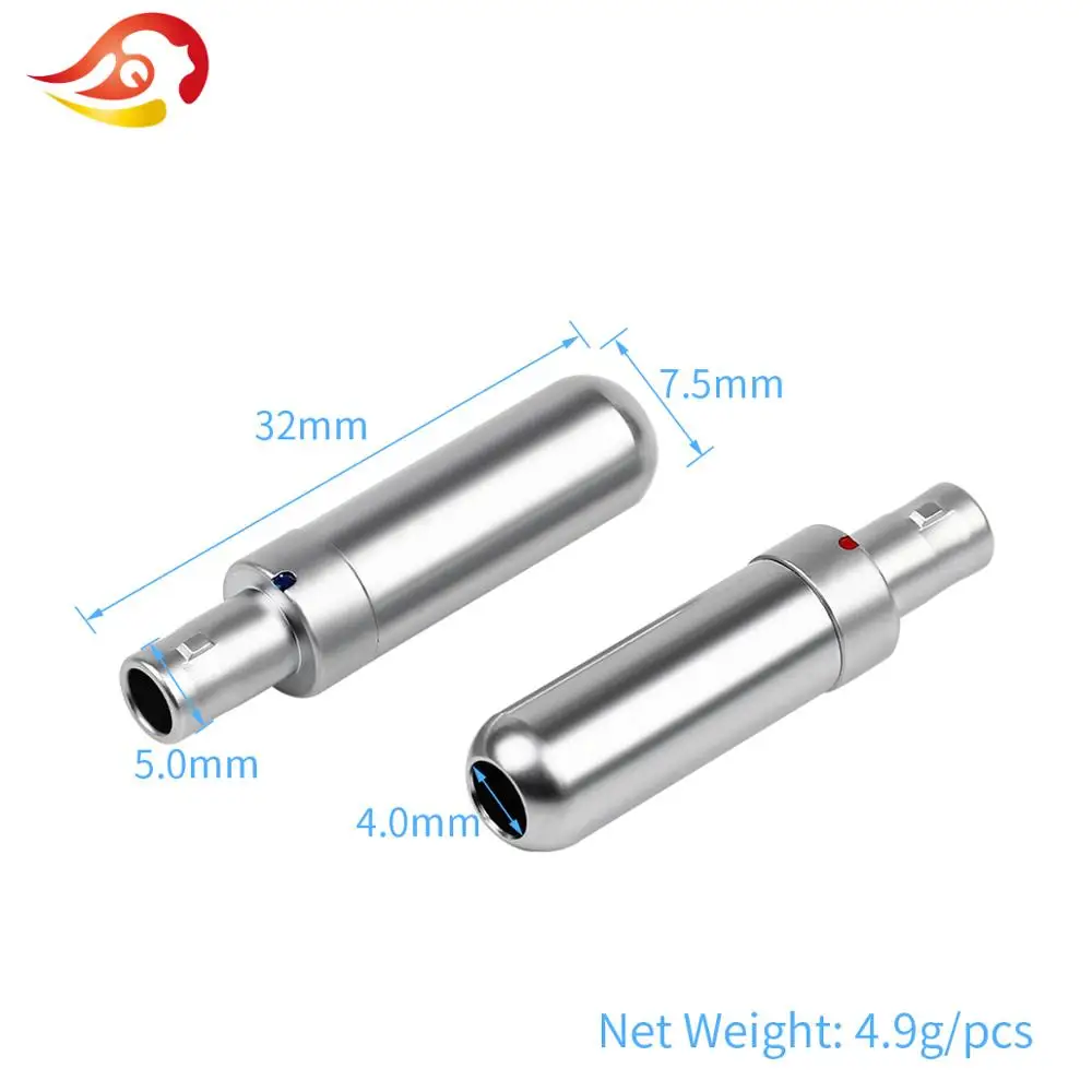 QYFANG Male Headphone Pin Wire Connector DIY Audio Jack Gold Plated Plug Metal Adapter For HD800 HD800s HD820 D1000 HiFi Headset