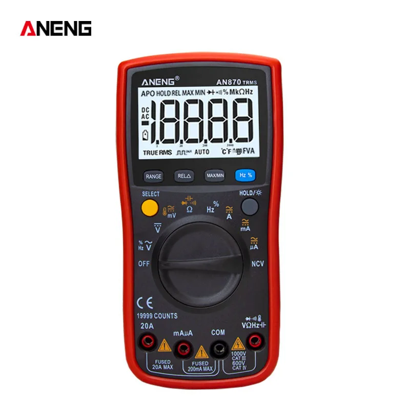 Цифровой мультиметр ANENG AN870 NCV 19999 отсчетов автоматический ампервольтметр