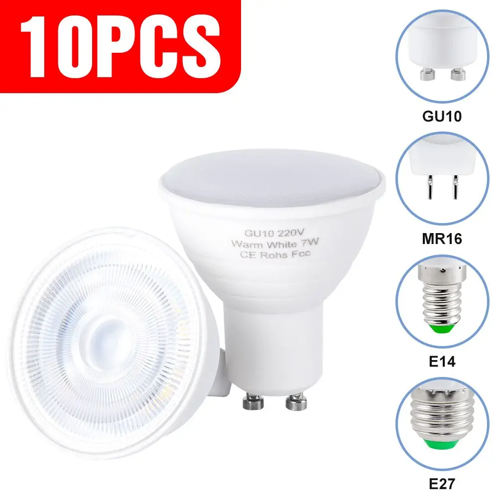 10PCS GU10 LED Bulb 220V Spotlight E27 Lamp MR16 Spotlight E14 Corn Lamp 5W 7W Led Bombilla Foco For Home Lighting _ - AliExpress