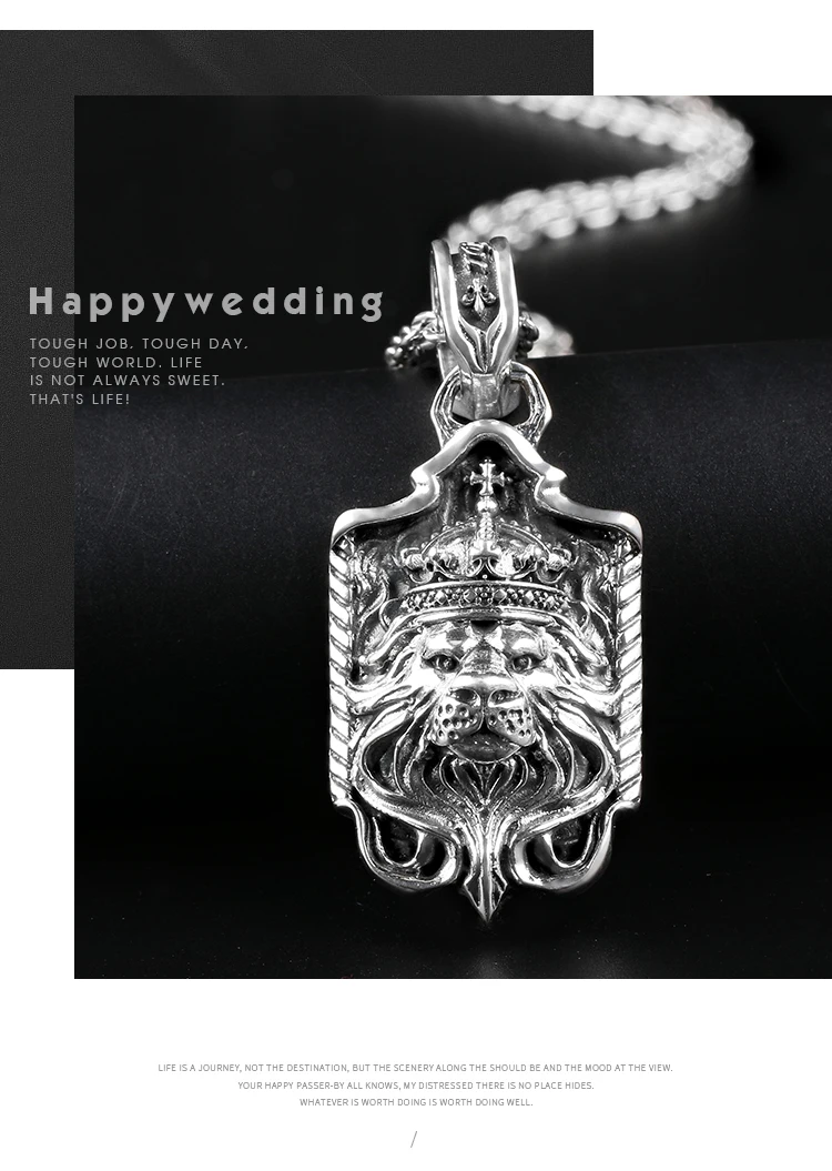 Ювелирные изделия из чистого 925 пробы серебра, винтажные Подвески в виде льва для мужчин и женщин, тайское серебряное ожерелье, цепочка, прекрасный подарок 1011