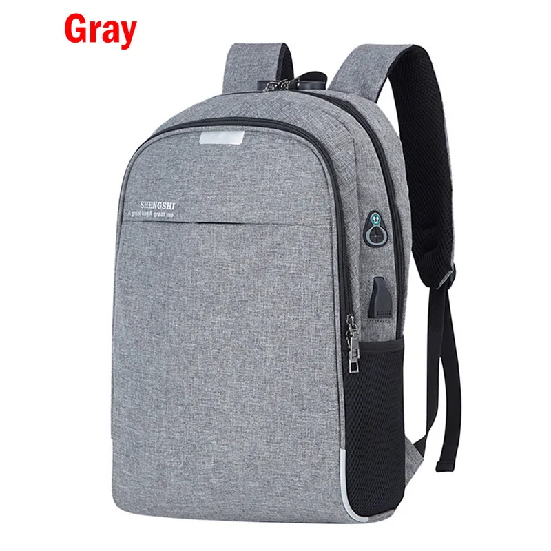 WENYUJH рюкзак для ноутбука с usb зарядкой 15,6 дюймов, противоугонная сумка для женщин и мужчин, школьные сумки для девочек-подростков, мужской рюкзак для колледжа и путешествий - Цвет: Gray1