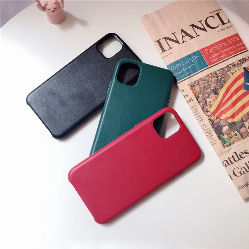 Роскошный Жесткий Чехол из искусственной кожи для iPhone 11 Pro Max X XR XS чехол темно